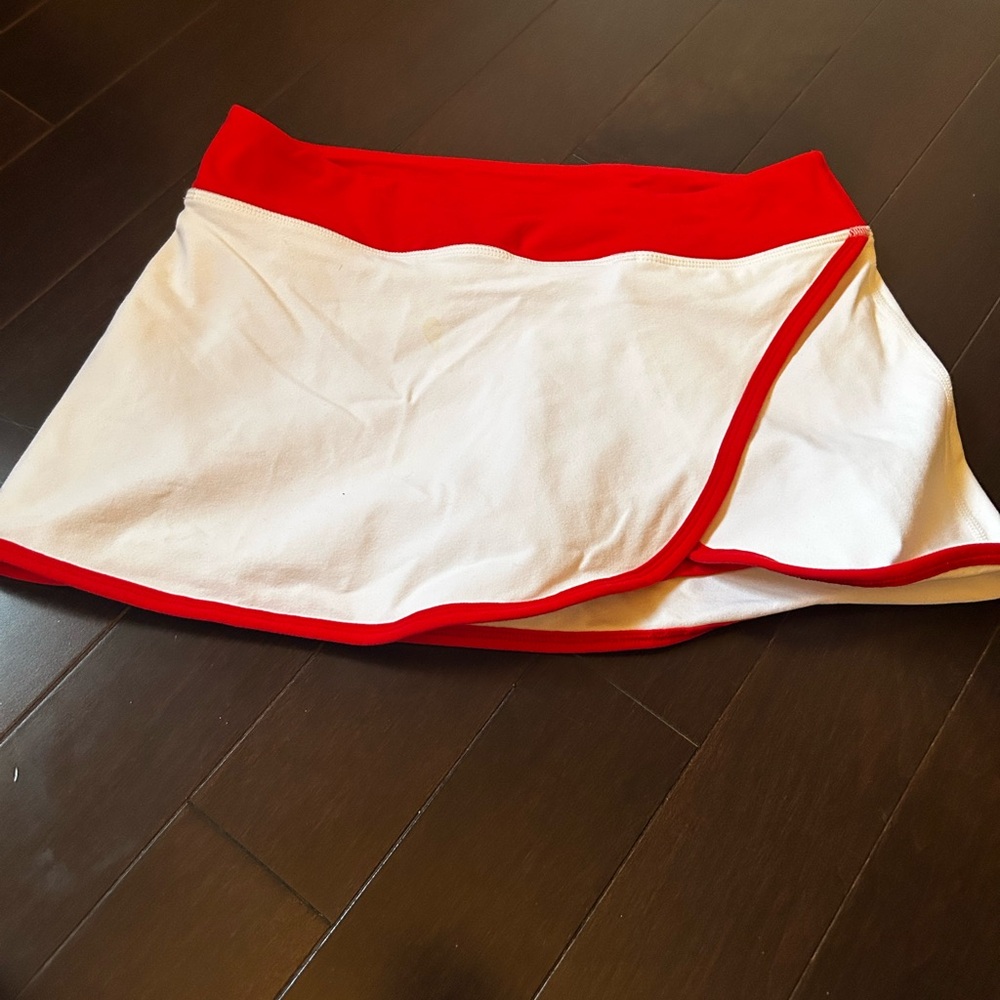 lululemon athletica White Mini Skirt with Red Trim